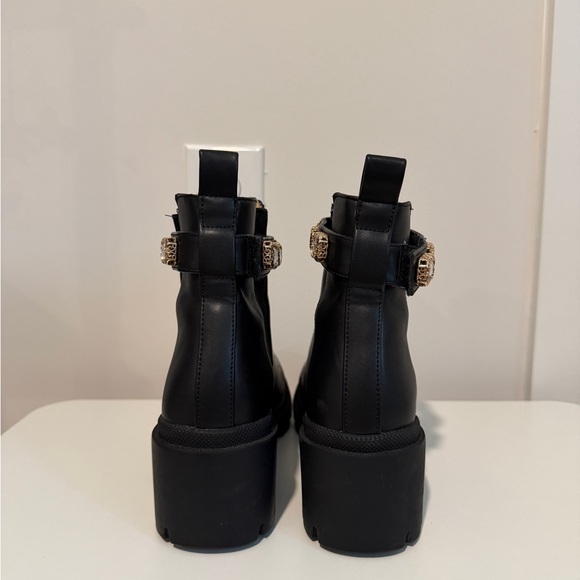 Steve Madden Black Chelsea Booties with Gem-Embellished Strap - Picture 4 of 6